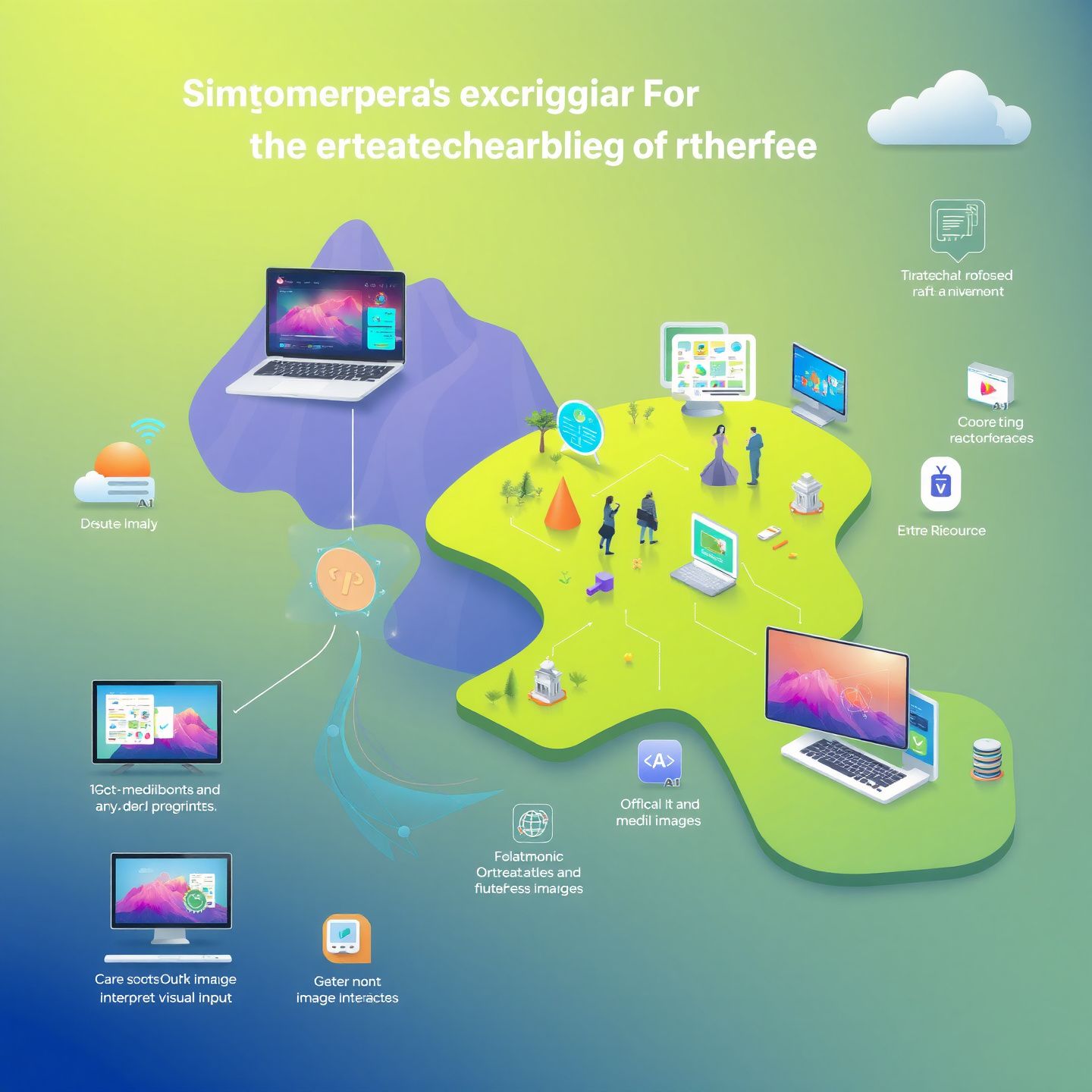 A vibrant digital landscape illustrating the rapidly expanding market of AI tools processing images with diverse platforms represented by distinct user interfaces each showcasing robust multimodal capabilities and the core ability to interpret visual input
