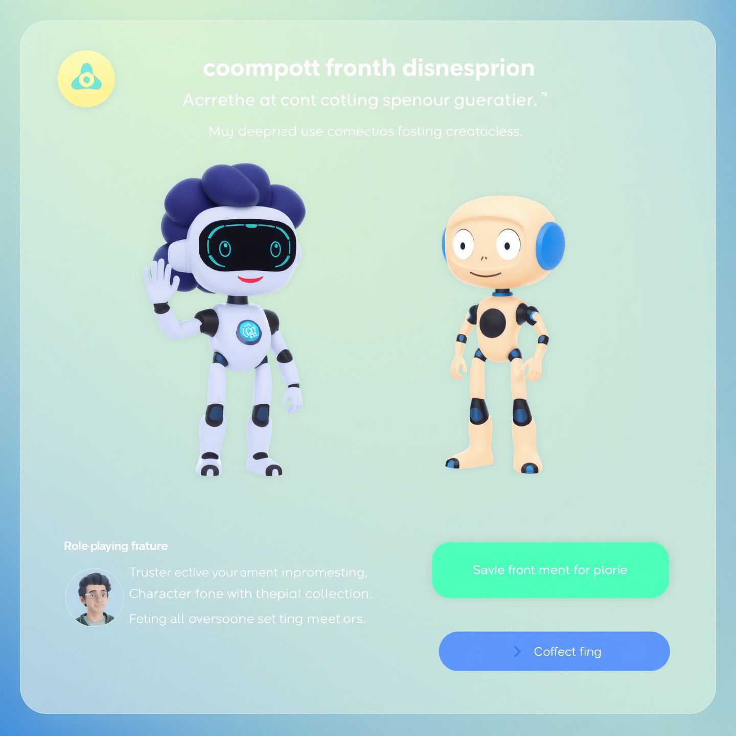 An AI companion and chatbot platform interface showcasing character creation and role-playing features with users crafting unique AI characters for personalized interactions in a digital environment fostering deep connections