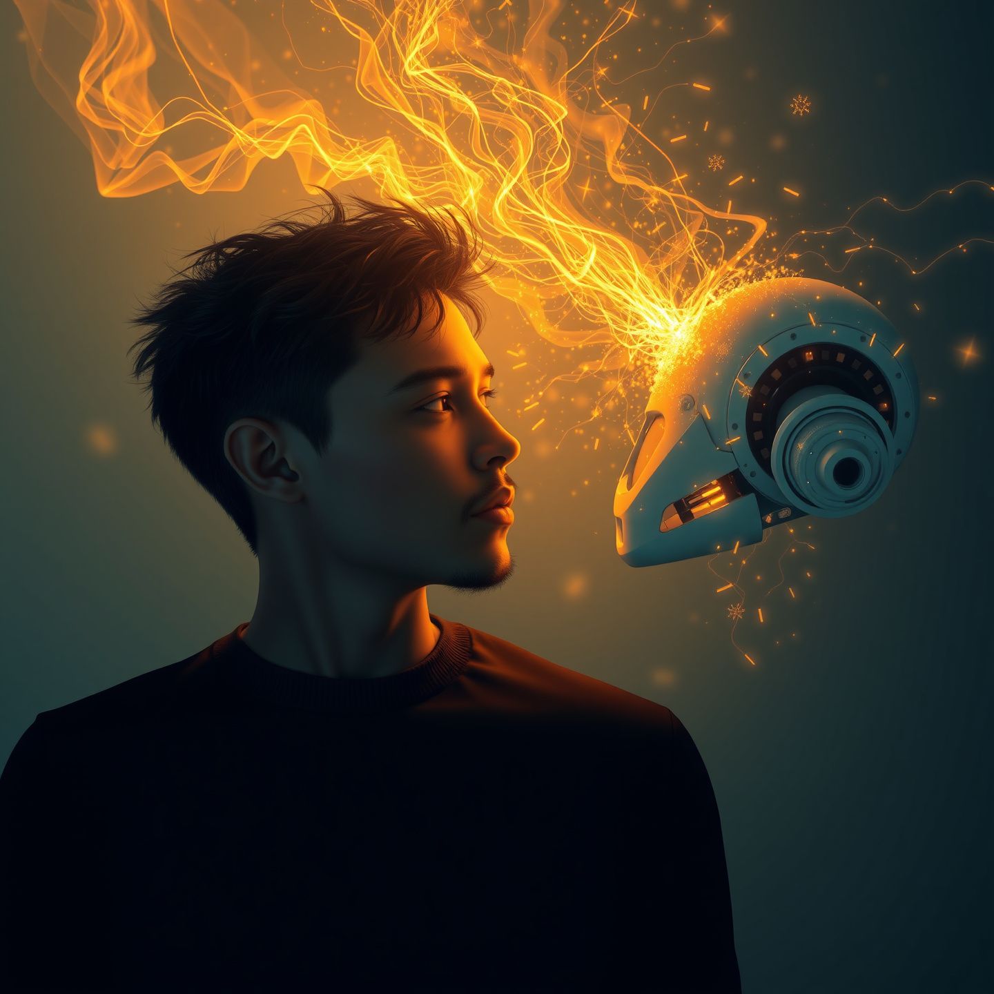 An artistic depiction of creative freedom and self-expression through digital companionship where users explore complex narratives and forge intimate connections with AI companions without typical constraints